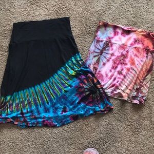 TWO tyedye batik skirts. AMAZING DEAL